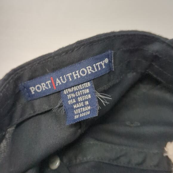 The Ymca Strapback Baseball Cap Black OS Adjustable Embroidered Port Authority - Picture 9 of 9